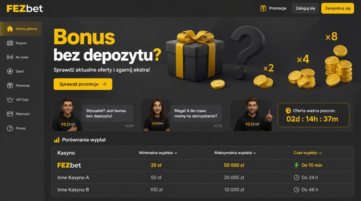 Obrazek przedstawiający bonus bez depozytu – promocje czasowe i limit wypłat