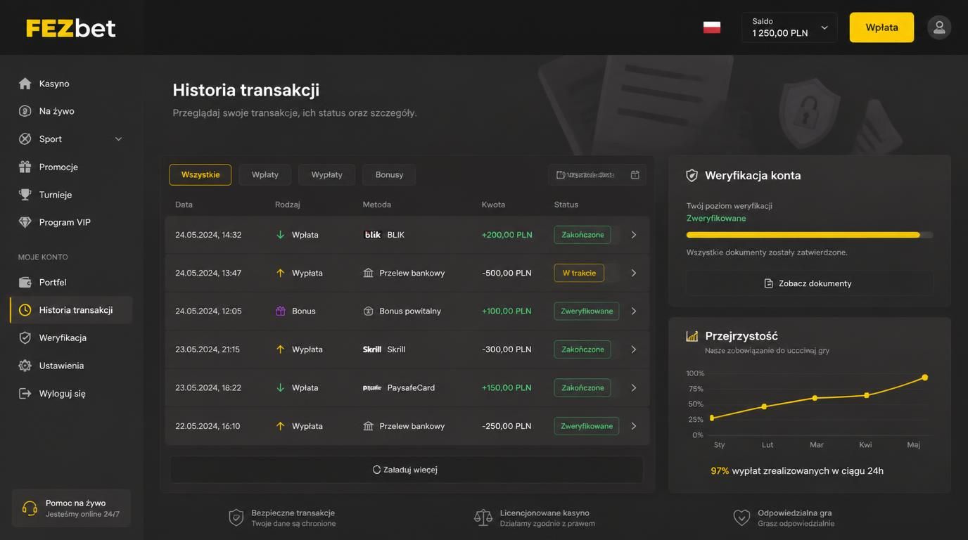 Kłódka, weryfikacja, przejrzysta historia transakcji